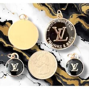 3 Piece Black Round Earring/Necklace Making Charm Pendant Set